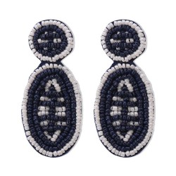 E Olives beads earrings  creative exaggerating sport wind handmade weave earri..