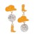E occidental style fashion Cowboy wind earrings  creative asymmetry enamel pellet earring