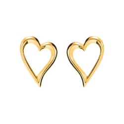 E occidental style bronze exaggerating hollow love earrings  samll brief atmos..