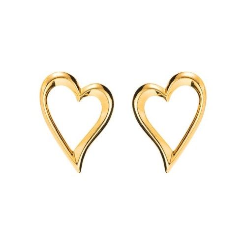 E occidental style bronze exaggerating hollow love earrings  samll brief atmospheric romantic high Peach heart e