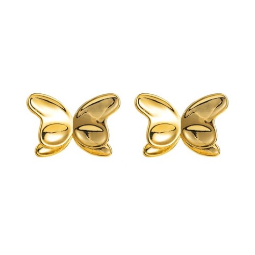 E romantic retro bronze Metal butterfly earrings high samll temperament ear stud