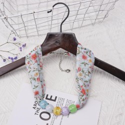 spring trend woman print Beads Cloth necklace candy colors ornament scarves