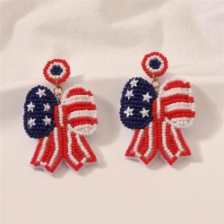  occidental style handmade beads style wind bow Earring temperament trend all-..