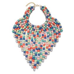 Africa pattern color necklace tassel triangle Modeling shawl chain exaggeratin..