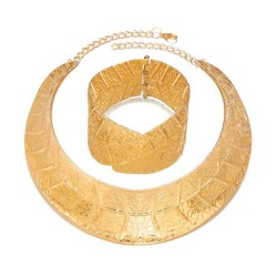 occidental style exaggerating leaves Modeling Collar gold bangle Embossing Afr..