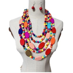  beads multilayer tassel necklace ethnic style sweater chainnecklaces