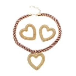 occidental style creative personality Alloy love pendant necklace earrings set..