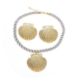 occidental style trend wind earrings necklace set woman brief Alloy Shells pen..