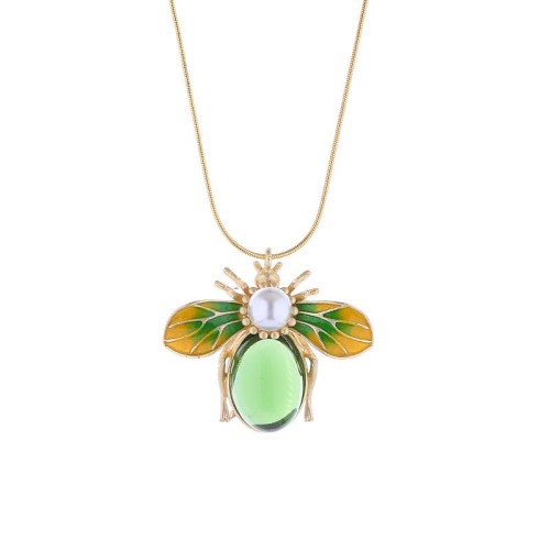 occidental style fashion samll Pearl necklace Alloy resin pendant clavicle chain woman