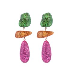 za Irregular geometry color resin pendant earrings woman occidental style fash..