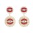  Bohemia silver earrings Alloy diamond Double layer eyes exaggerating temperament Earring