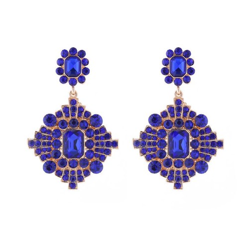 occidental style retro palace wind colorful diamond earrings woman multilayer fully-jewelled samll temperament E