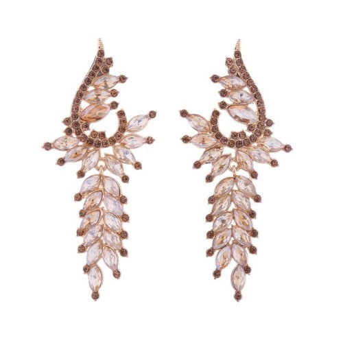 elegant fashion samll long style tassel earrings woman retro luxurious Alloy colorful diamond temperament Earring