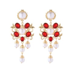 occidental style retro palace wind silver Pearl earrings temperament elegant l..