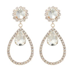 super claw chain multilayer drop earring occidental style fully-jewelled Earri..