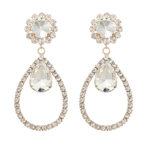 super claw chain multilayer drop earring occidental style fully-jewelled Earring woman bride