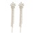 bronze earrings super claw chain fully-jewelled flowers long style tassel earrings bride occidental style stylee
