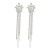 bronze earrings super claw chain fully-jewelled flowers long style tassel earrings bride occidental style stylee