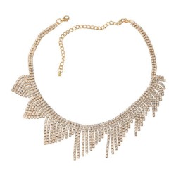 exaggerating occidental style necklace multilayer triangle flower woman banque..