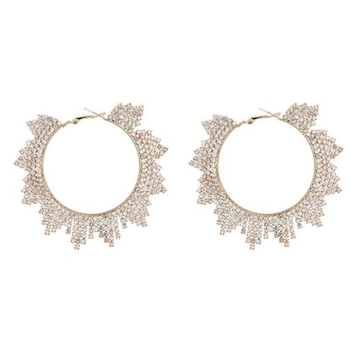 super claw chain occidental style circle woman multilayer triangle flower Round Earring bride