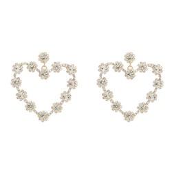 super claw chain heart-shaped earring occidental style earrings woman Rhinesto..
