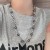  same style unique gradual change black Pearl necklace long style clavicle chain sweater chain woman