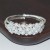 bride layer Pearl Rhinestone zircon twining opening bangle bracelet gold silver color diamond bracelet