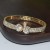  Rhinestone fully-jewelled flowers opening bangle gold silver color multilayer bride bracelet