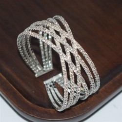 fully-jewelled multilayer opening bangle occidental style exaggerating more ro..