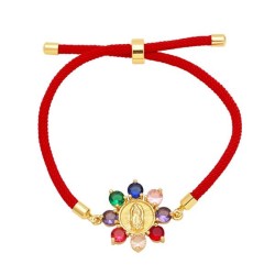  fashion flowers weave bracelet woman embed color zircon braceletbra