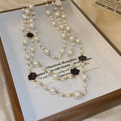 flowers Pearl necklace retro beads long style sweater chain palace chain