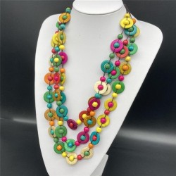  three layer beads necklace  Bohemian style sweater chain necklace