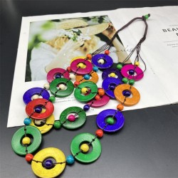  Bohemian style three layer necklace occidental style retronecklace color
