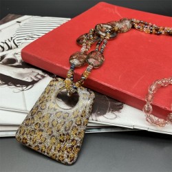 jewelry leopard hedging long necklace  resin Round sweater chainwomen