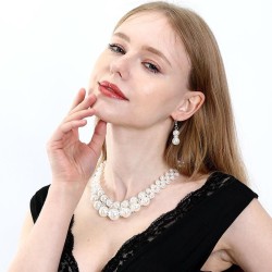necklace imitate Pearl necklace earrings  ornaments necklace