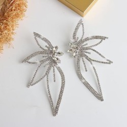 occidental style wind fashion exaggerating diamond big butterfly earrings super ..
