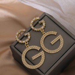 Word Double earrings diamond exaggerating fashion earring occidental style win..
