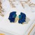 occidental style retro wind butterfly petal enamel earrings samll high Earring silver