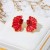 occidental style retro wind butterfly petal enamel earrings samll high Earring silver