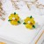 sweet small fresh temperament flower earrings candy colors retro wind Earring autumn