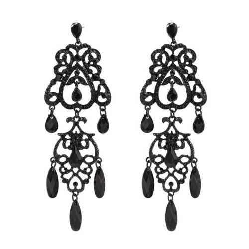 Autumn and Winter occidental style retro earrings woman multilayer Alloy flowers exaggerating Earring Bohemia s