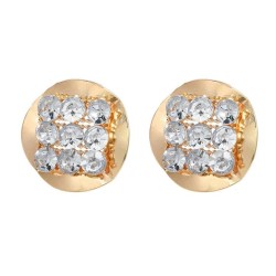 autumn occidental style earrings Alloy ear stud woman Round Metal fully-jewell..