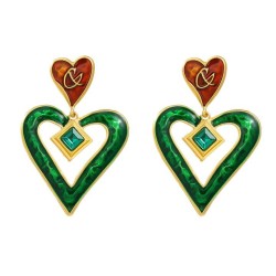occidental style exaggerating earrings heart-shaped earring woman multilayer P..