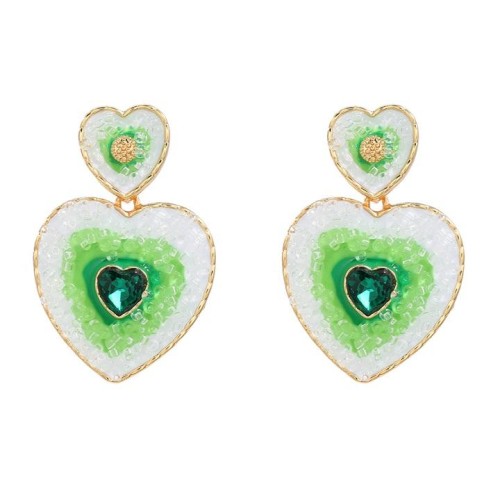 ins wind fashion multilayer heart-shaped color earrings occidental style Earring woman samll style
