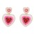 ins wind fashion multilayer heart-shaped color earrings occidental style Earring woman samll style