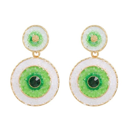 ins wind fashion multilayer Round color earrings occidental style Earring woman Bohemian style samll style