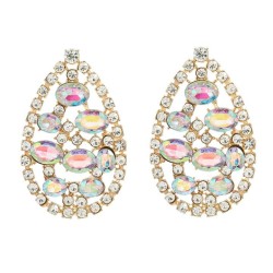 trend colorful diamond earrings drop ear stud woman Rhinestone diamond occidenta..