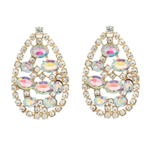 trend colorful diamond earrings drop ear stud woman Rhinestone diamond occidental styleearrings
