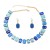 occidental style square glass diamond earrings necklace set lady Bohemian style banquet
