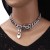 occidental style personality chain belt buckle clavicle necklace   trend Metal geometry